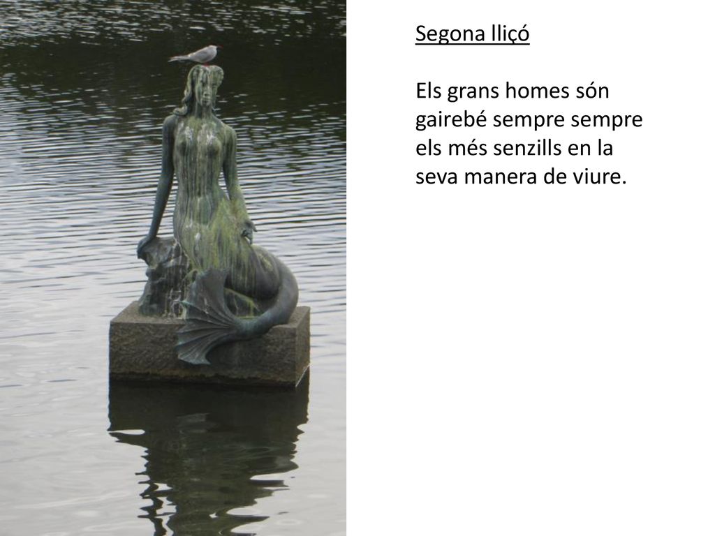 Segona lliçó Els grans homes són gairebé sempre sempre els més senzills en la seva manera de viure.