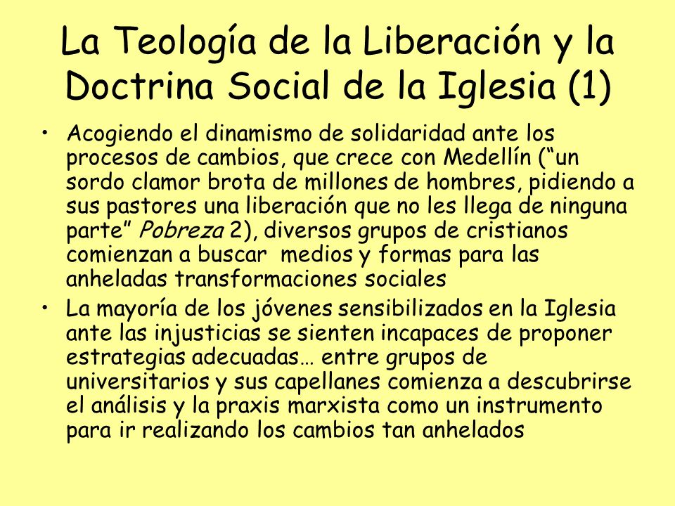 La Teología de la Liberación y la Doctrina Social de la Iglesia (1)