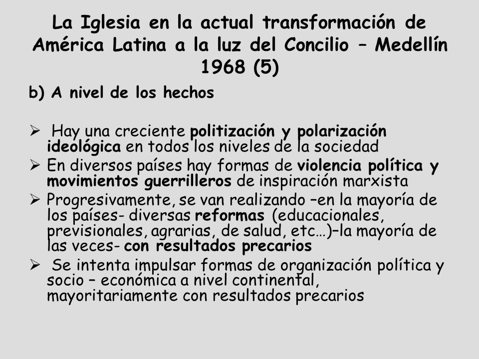 La Iglesia en la actual transformación de América Latina a la luz del Concilio – Medellín 1968 (5)