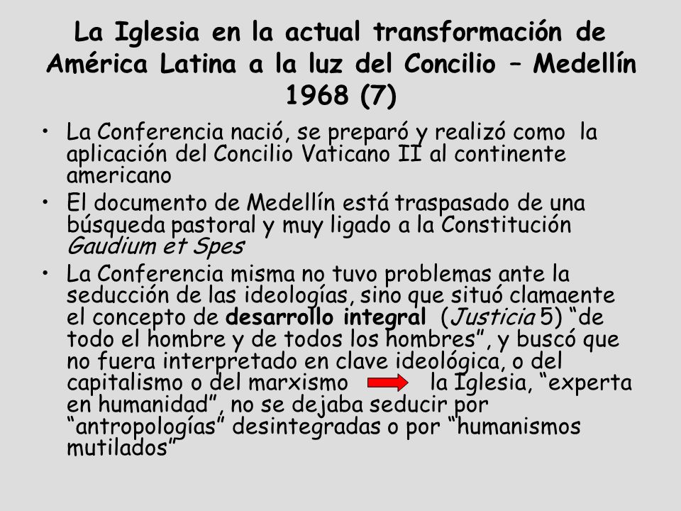 La Iglesia en la actual transformación de América Latina a la luz del Concilio – Medellín 1968 (7)