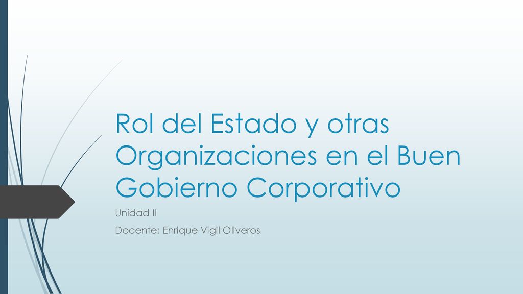 Rol del Estado y otras Organizaciones en el Buen Gobierno Corporativo