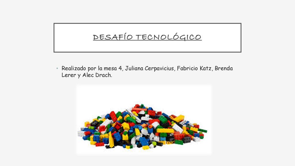 Desafío tecnológico Realizado por la mesa 4, Juliana Cerpavicius, Fabricio Katz, Brenda Lerer y Alec Drach.