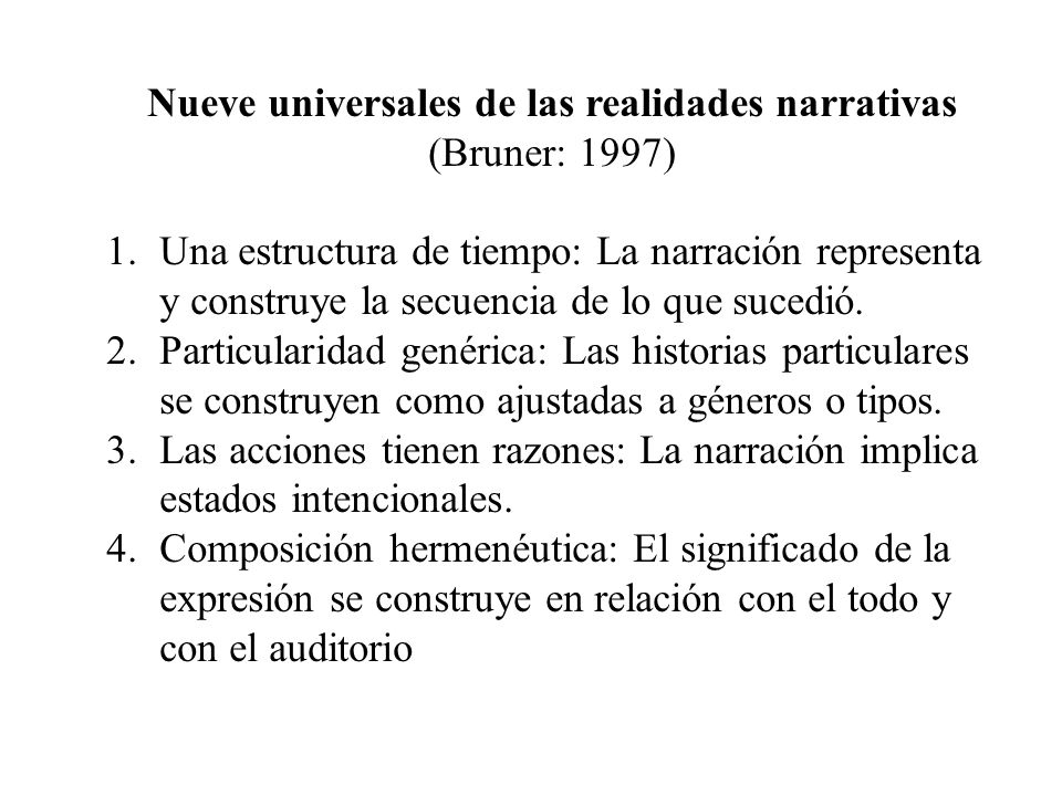 Nueve universales de las realidades narrativas