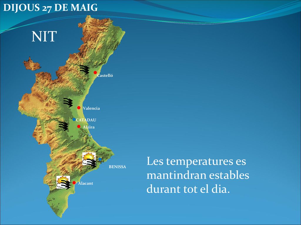 NIT Les temperatures es mantindran estables durant tot el dia.