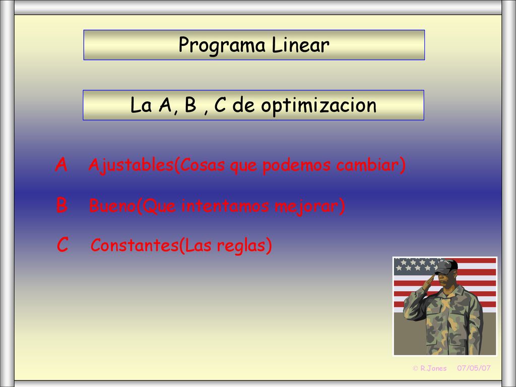 Programa Linear La A, B , C de optimizacion A B C