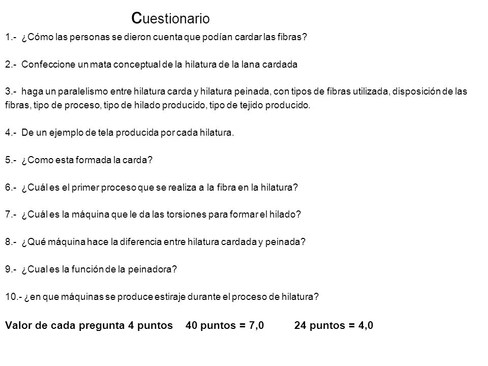 cuestionario 1.- ¿Cómo las personas se dieron cuenta que podían cardar las fibras