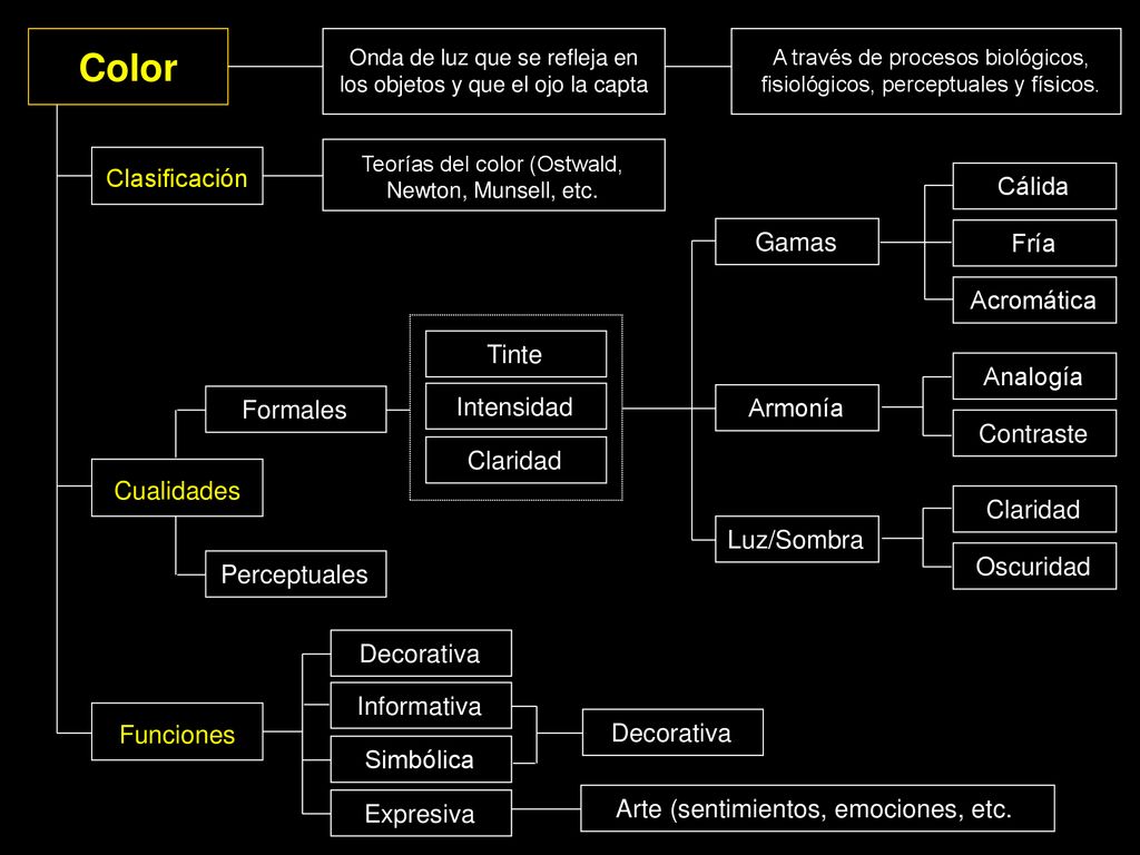 Color Clasificación Cálida Gamas Fría Acromática Tinte Analogía