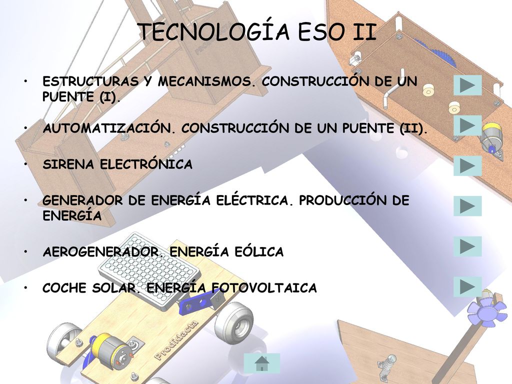TECNOLOGÍA ESO II ESTRUCTURAS Y MECANISMOS. CONSTRUCCIÓN DE UN PUENTE (I). AUTOMATIZACIÓN. CONSTRUCCIÓN DE UN PUENTE (II).