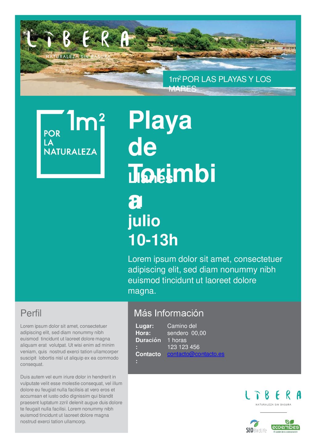 Playa de Torimbi a 11 julio 10-13h Llanes Perfil Más Información