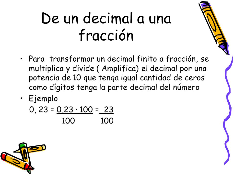 De un decimal a una fracción