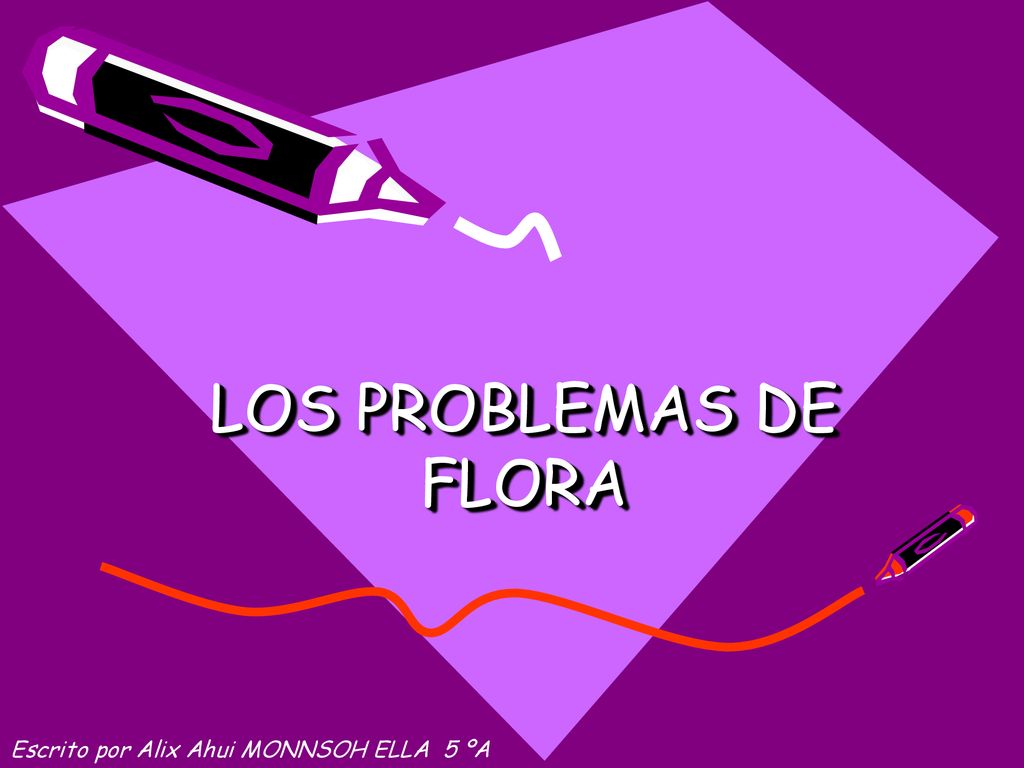 LOS PROBLEMAS DE FLORA Escrito por Alix Ahui MONNSOH ELLA 5 ºA