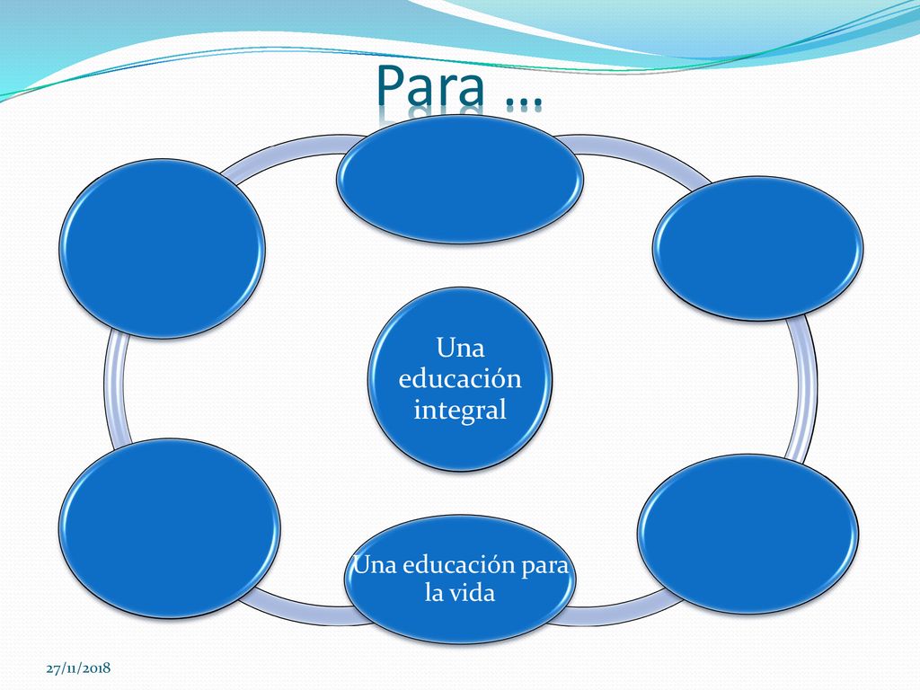 Para … Una educación integral Una educación para la vida 27/11/2018