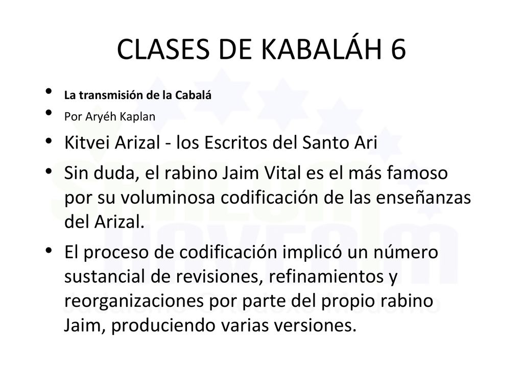 CLASES DE KABALÁH 6 Kitvei Arizal - los Escritos del Santo Ari