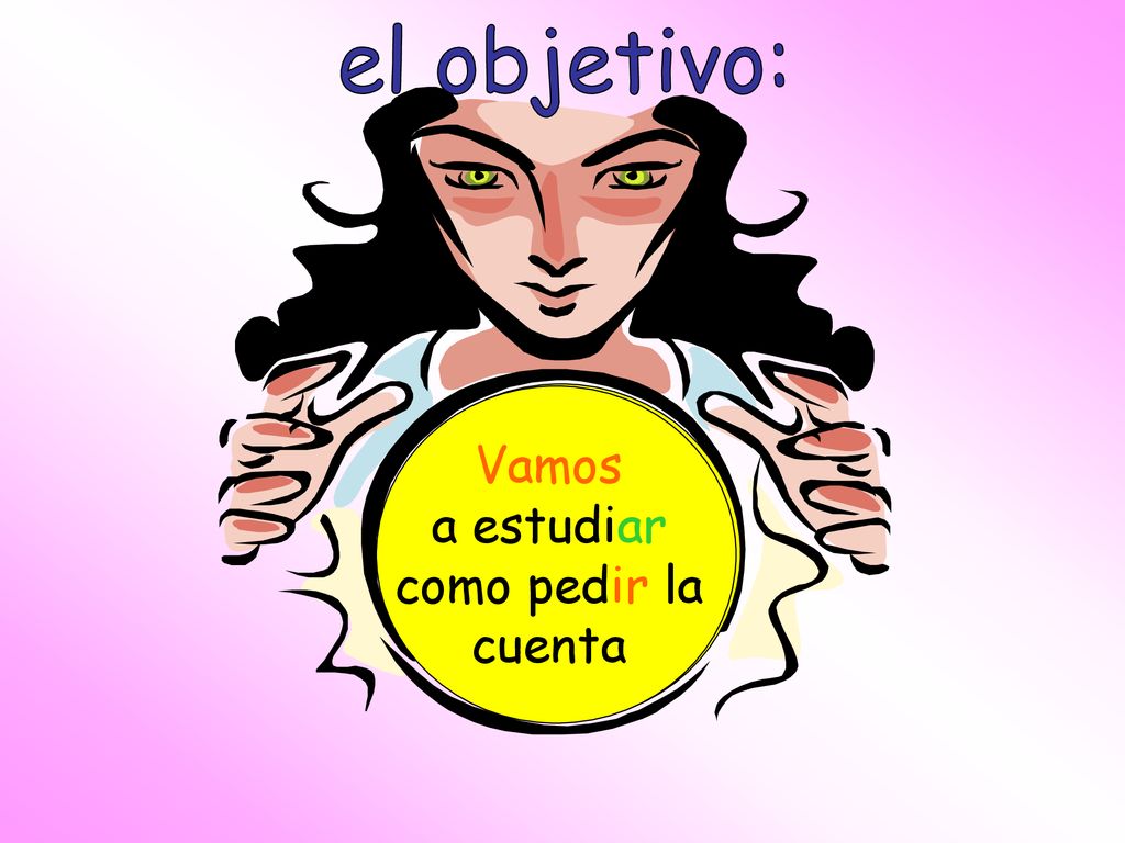 el objetivo: ¿Qué vamos a repasar hoy Vamos a estudiar como pedir la