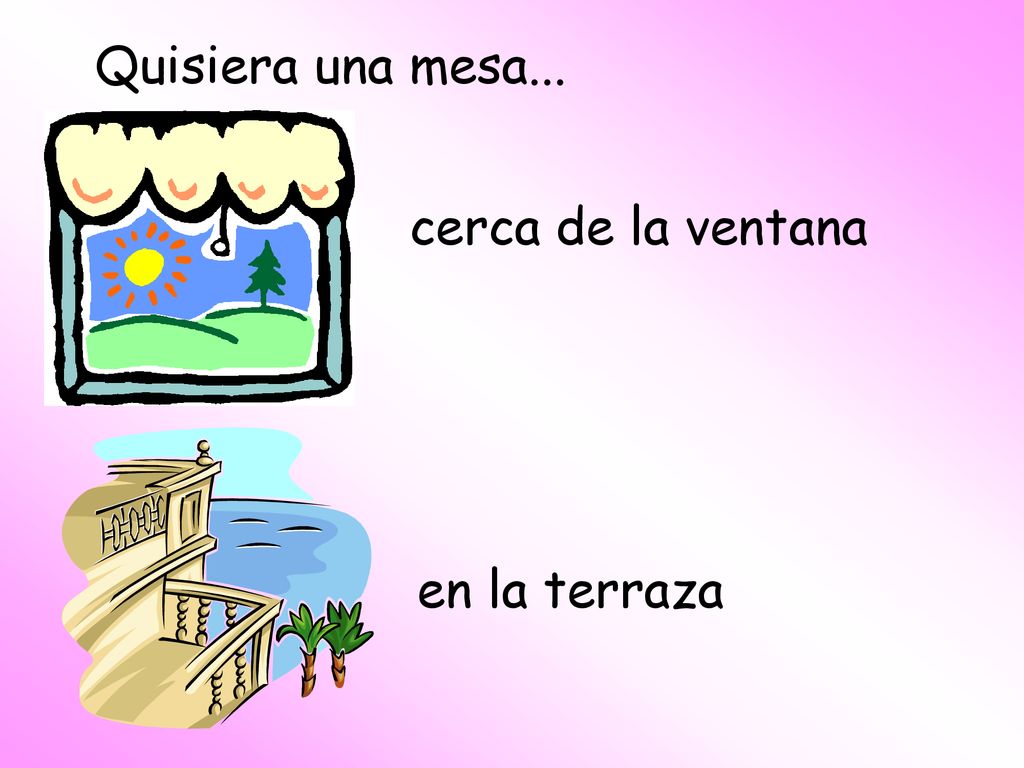 Quisiera una mesa... cerca de la ventana en la terraza