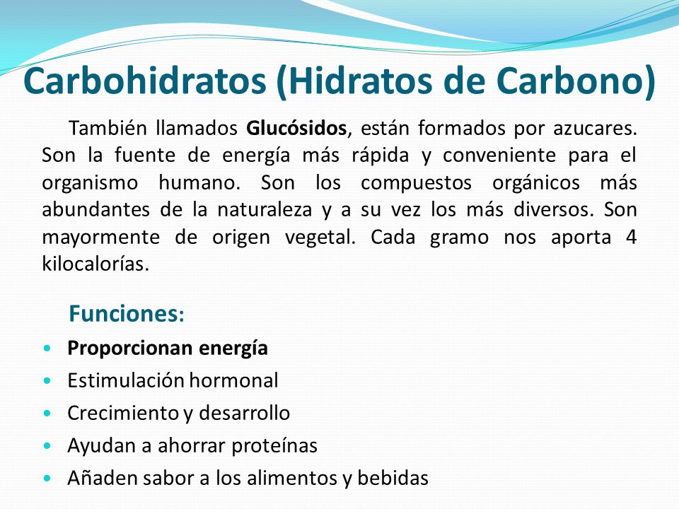 Carbohidratos (Hidratos de Carbono)