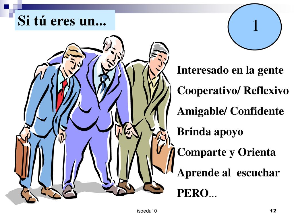 1 Si tú eres un... Interesado en la gente Cooperativo/ Reflexivo