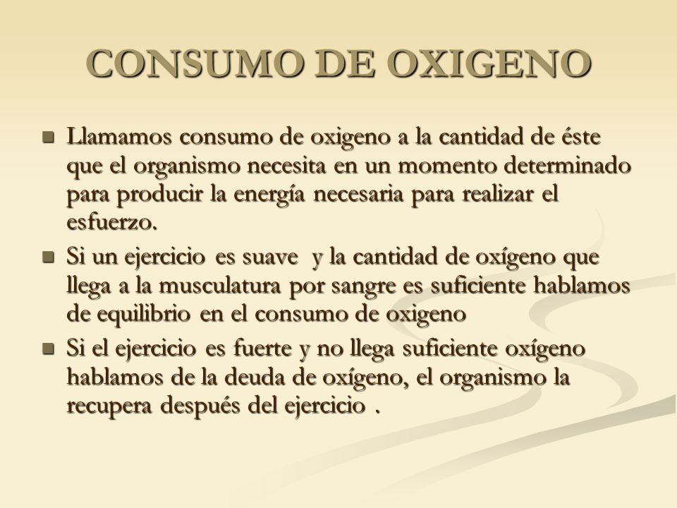 CONSUMO DE OXIGENO