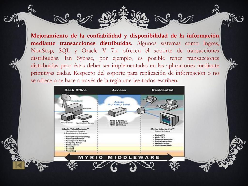 Mejoramiento de la confiabilidad y disponibilidad de la información mediante transacciones distribuidas.