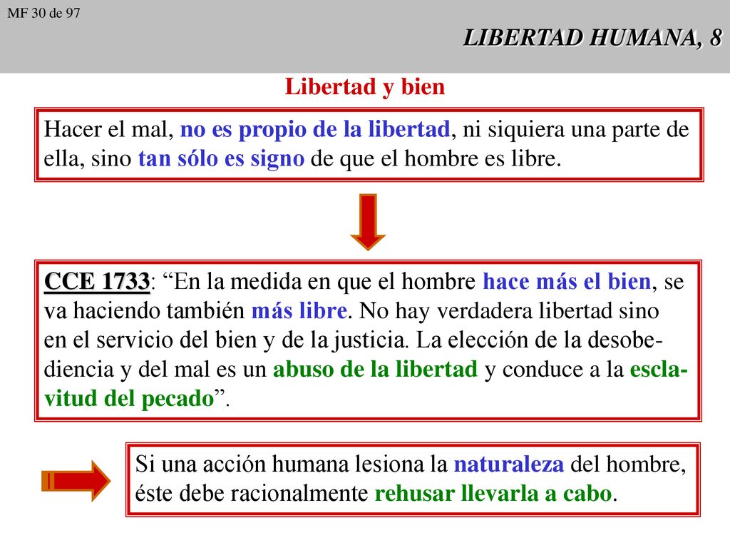 Hacer el mal, no es propio de la libertad, ni siquiera una parte de