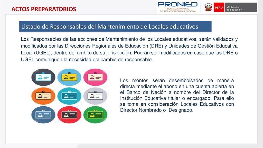 Listado de Responsables del Mantenimiento de Locales educativos