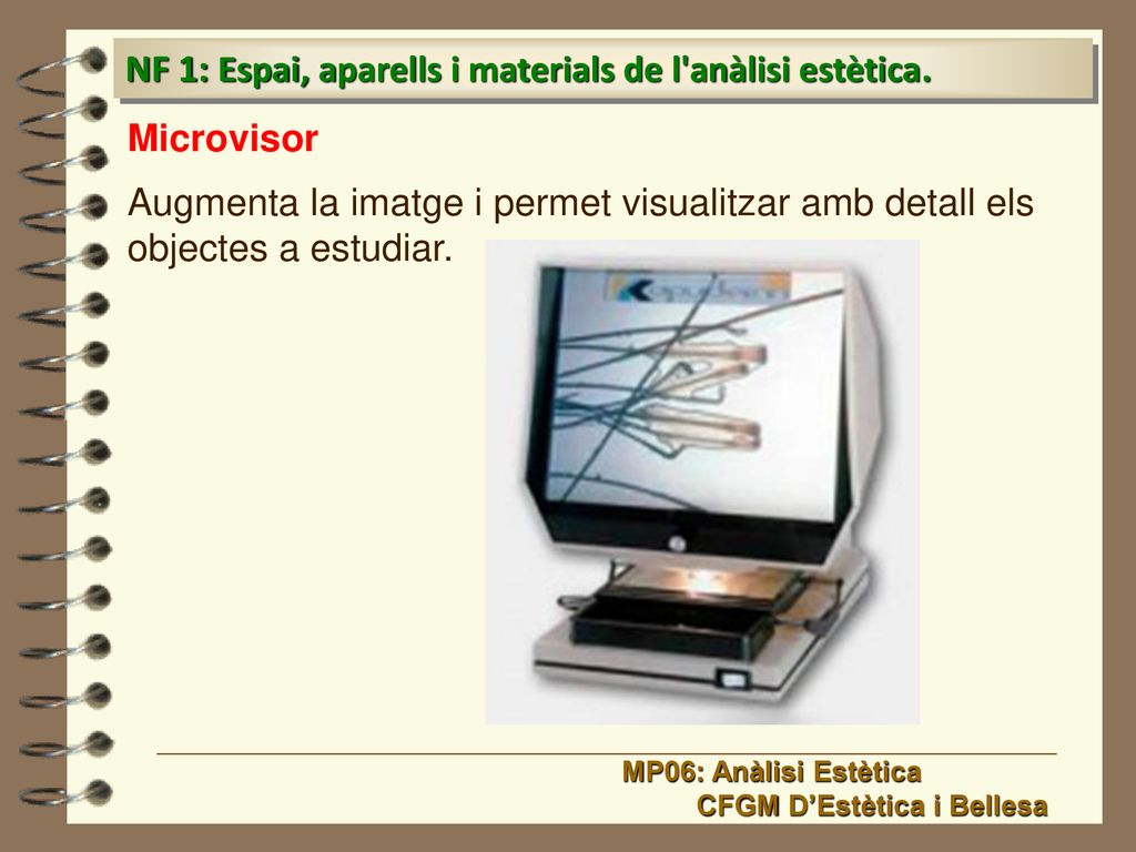 NF 1: Espai, aparells i materials de l anàlisi estètica.