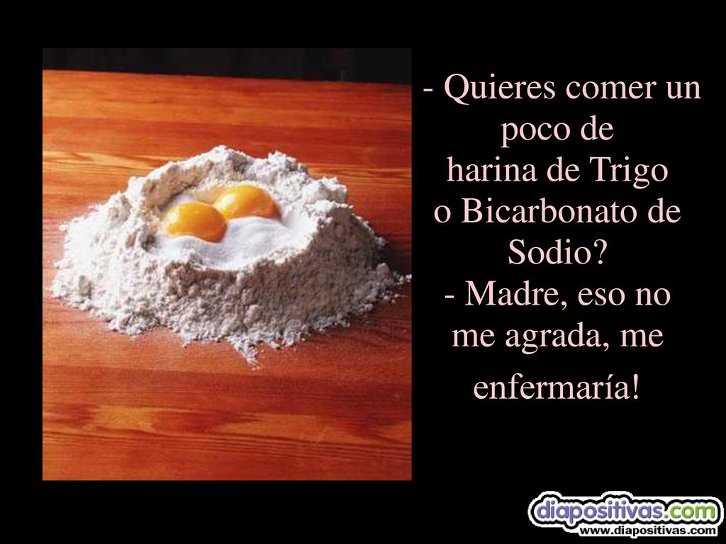 - Quieres comer un poco de harina de Trigo o Bicarbonato de Sodio