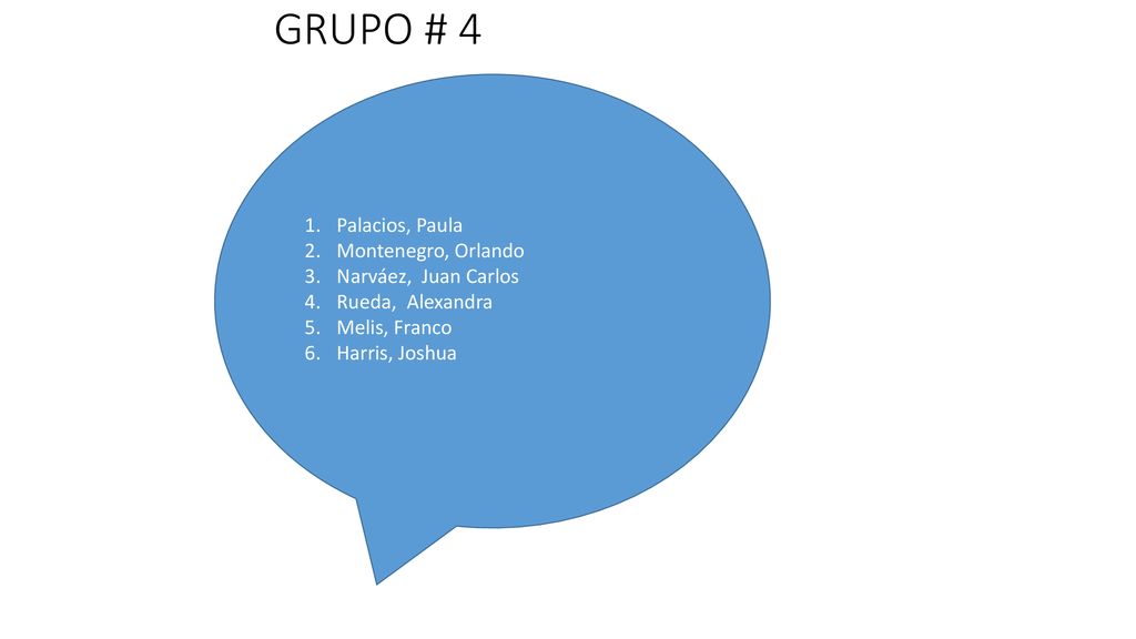 GRUPO # 4 Palacios, Paula Montenegro, Orlando Narváez, Juan Carlos