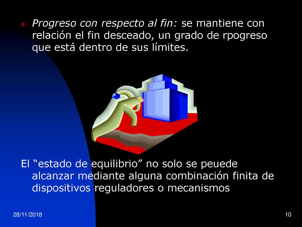 Progreso con respecto al fin: se mantiene con relación el fin desceado, un grado de rpogreso que está dentro de sus límites.