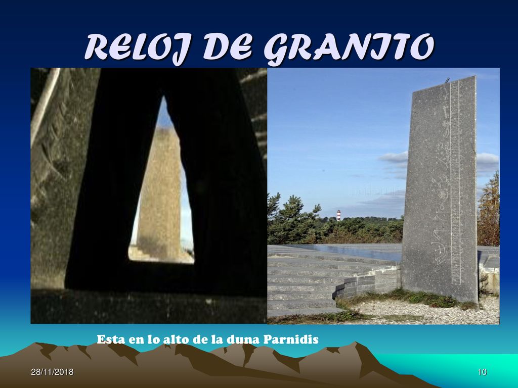 RELOJ DE GRANITO Esta en lo alto de la duna Parnidis 28/11/2018