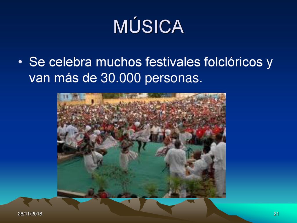MÚSICA Se celebra muchos festivales folclóricos y van más de personas. 28/11/2018