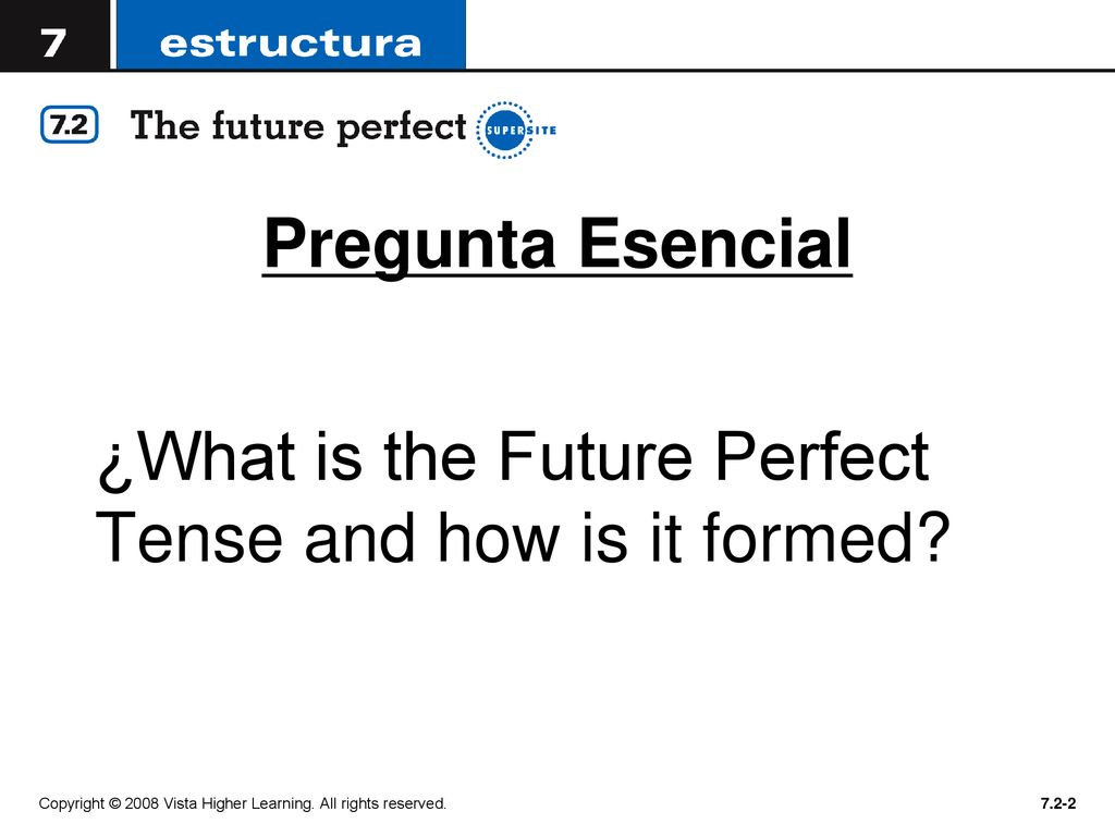 Pregunta Esencial ¿What is the Future Perfect Tense and how is it formed