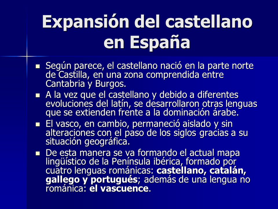 Expansión del castellano en España