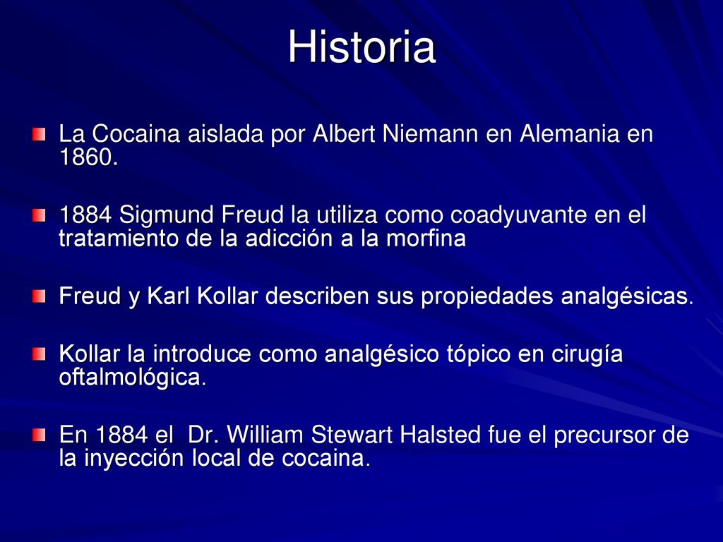 Historia La Cocaina aislada por Albert Niemann en Alemania en 1860.