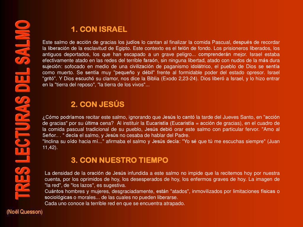 1. CON ISRAEL 2. CON JESÚS 3. CON NUESTRO TIEMPO