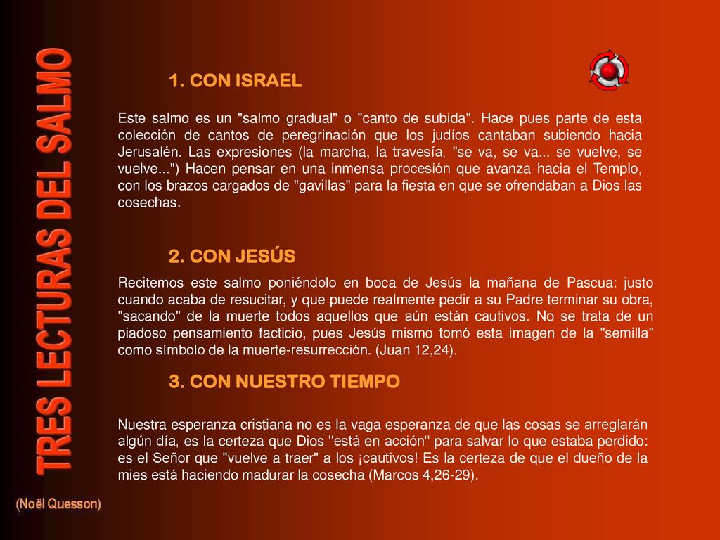 1. CON ISRAEL 2. CON JESÚS 3. CON NUESTRO TIEMPO