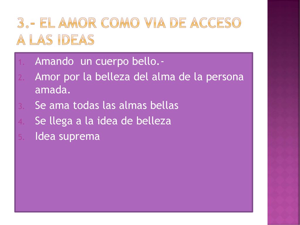 3.- el amor como via de acceso a las ideas