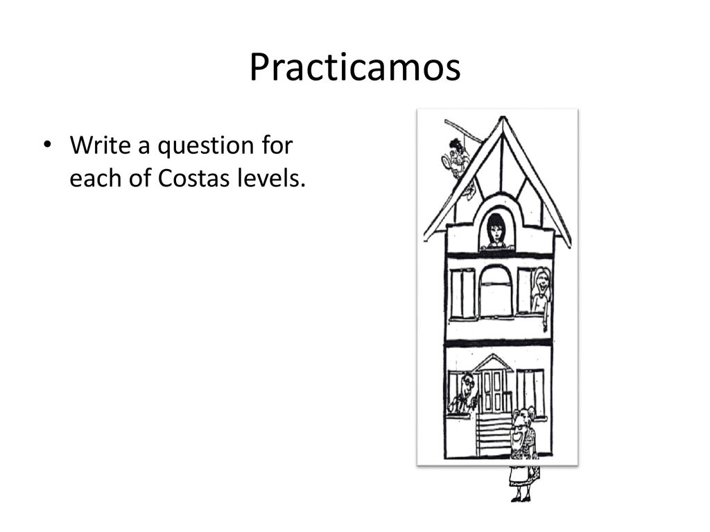 Practicamos Write a question for each of Costas levels.