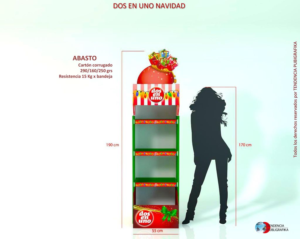 DOS EN UNO NAVIDAD ABASTO Cartón corrugado 290/160/250 grs