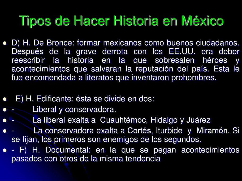 Tipos de Hacer Historia en México