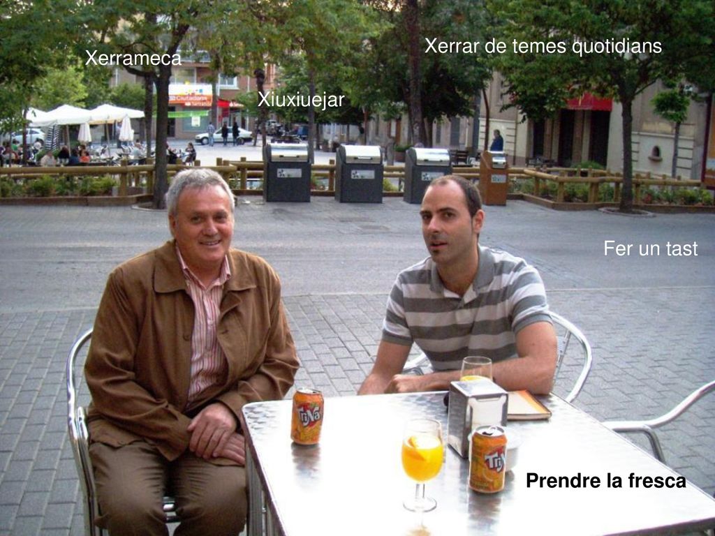 . Xerrar de temes quotidians Xerrameca Xiuxiuejar Fer un tast