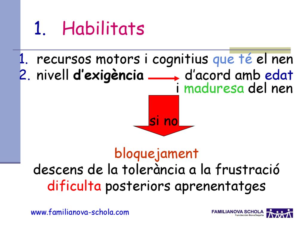 Habilitats recursos motors i cognitius que té el nen