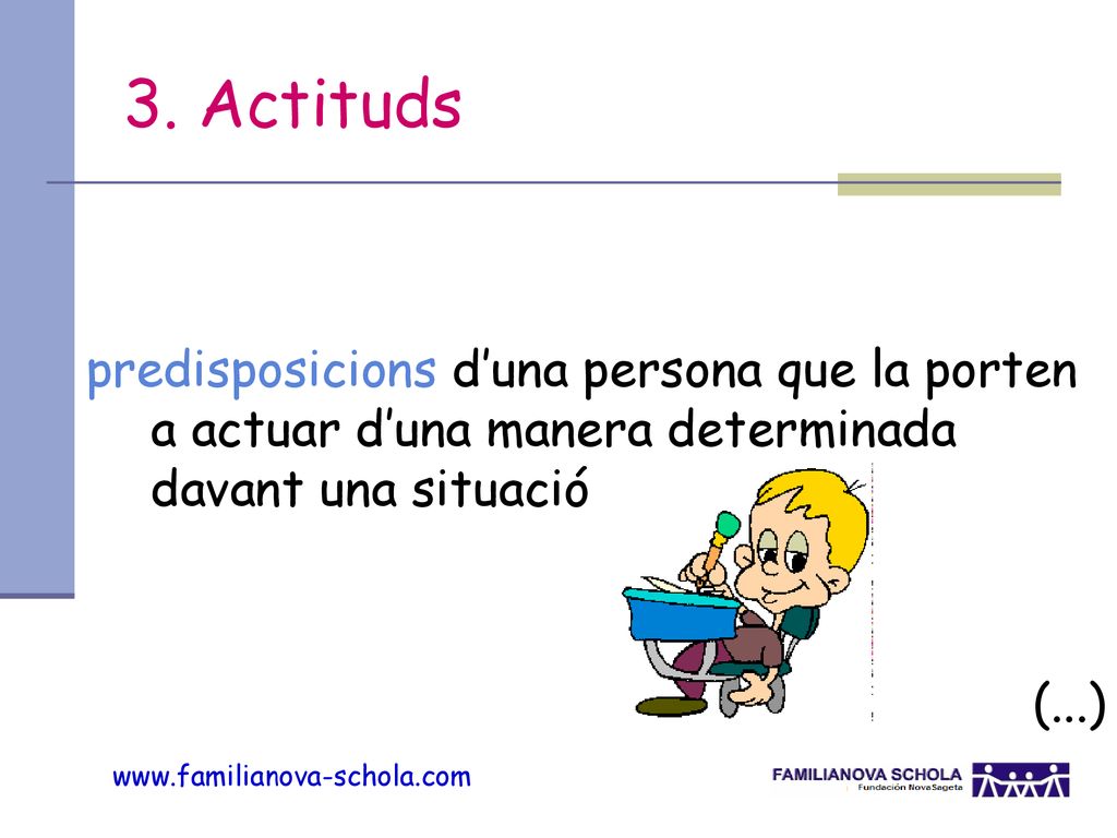 3. Actituds predisposicions d’una persona que la porten a actuar d’una manera determinada davant una situació.
