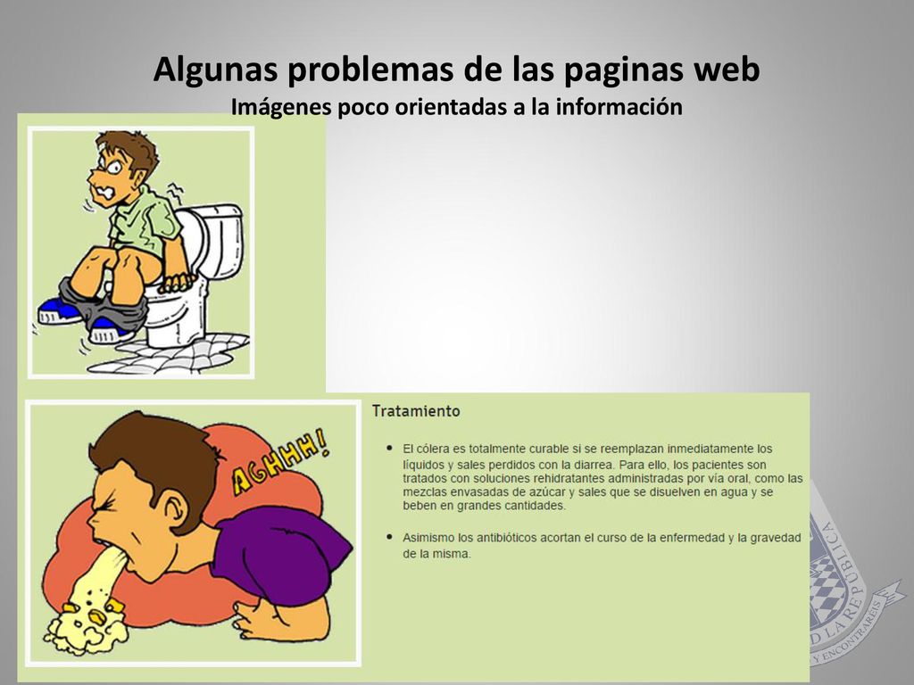 Algunas problemas de las paginas web Imágenes poco orientadas a la información