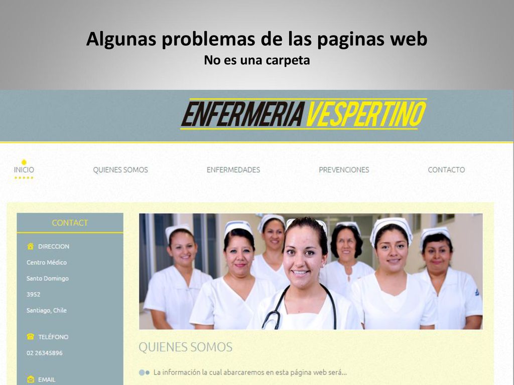 Algunas problemas de las paginas web No es una carpeta