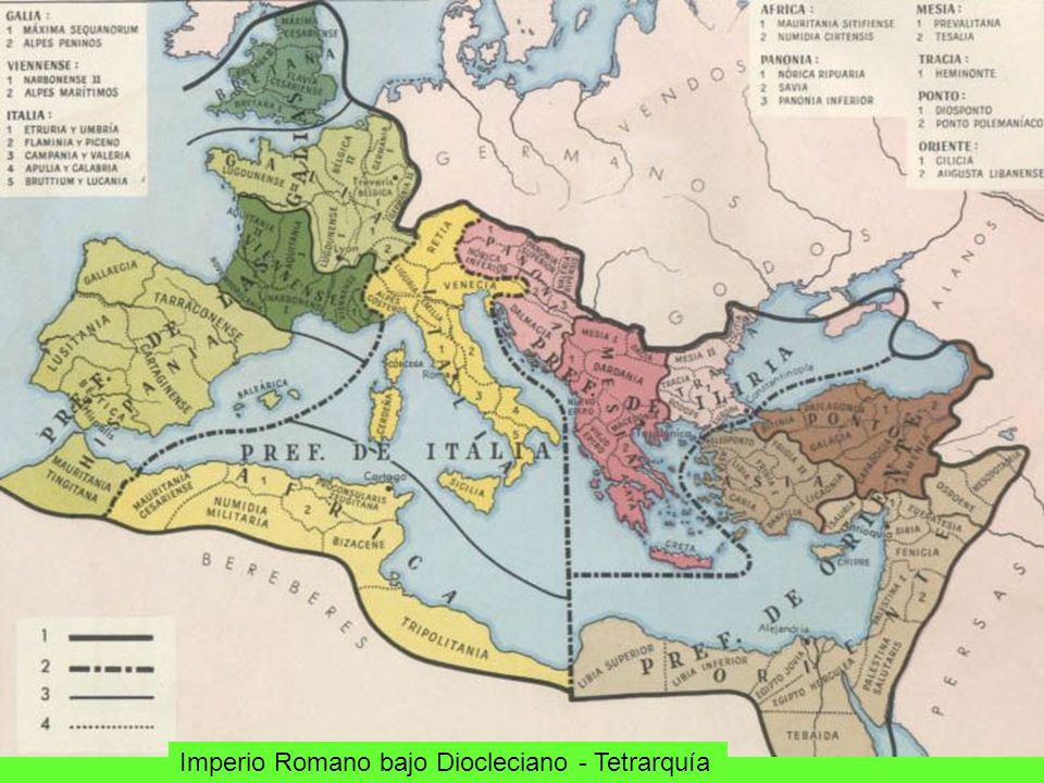 Imperio Romano bajo Diocleciano - Tetrarquía
