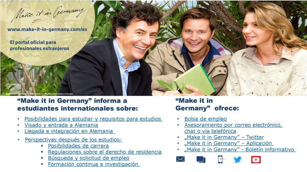 Make it in Germany informa a estudiantes internationales sobre: