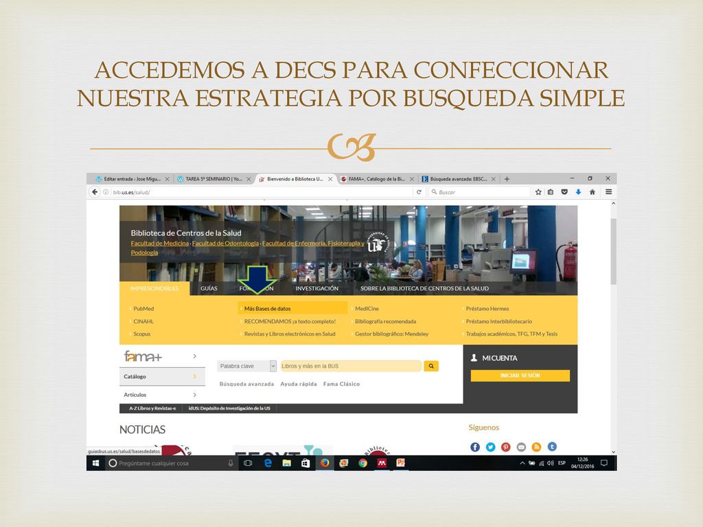 ACCEDEMOS A DECS PARA CONFECCIONAR NUESTRA ESTRATEGIA POR BUSQUEDA SIMPLE