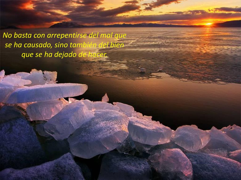 No basta con arrepentirse del mal que se ha causado, sino también del bien que se ha dejado de hacer.