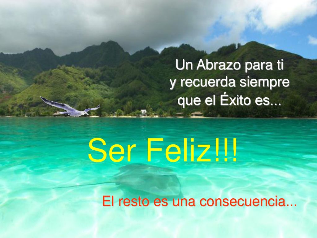 Ser Feliz!!! Un Abrazo para ti y recuerda siempre que el Éxito es...